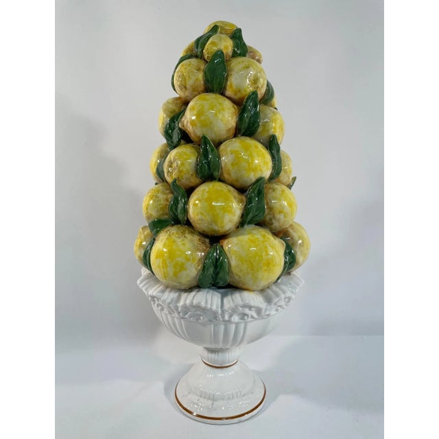 Farmhouse Large Vintage Italian Ceramic Lemon Topiary For Sale - Image 3 of 14