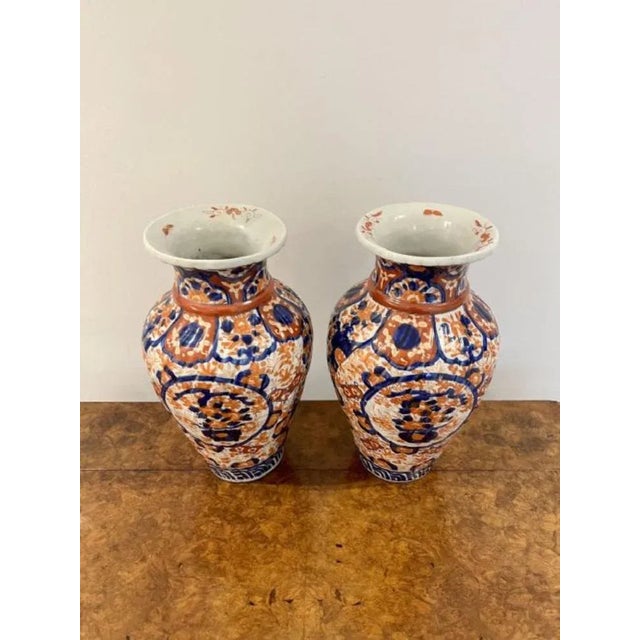 1900 - 1909 Large Japanese Imari Vases, 1900s, Set of 2 For Sale - Image 5 of 6