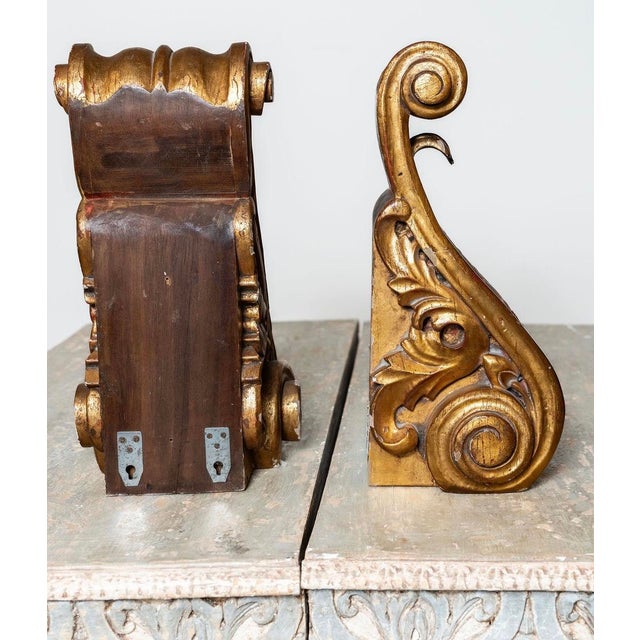 Pair of 19th Century European Giltwood Acanthus Corbels For Sale - Image 11 of 15