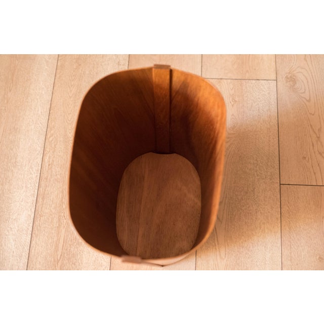 Mid Century Modern Teak Waste Basket by Beni Mobler For Sale - Image 4 of 11