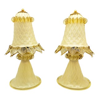 Murano Opaline Glass Lampshades from Manifattura Di Murano, 1980s, Set of 2 For Sale