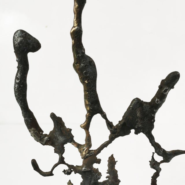 Metal Brutalist Cast Iron Candlestick, Belgium, 1960s For Sale - Image 7 of 15