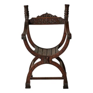 19th Century Belgian Oak Dagobert Chair For Sale