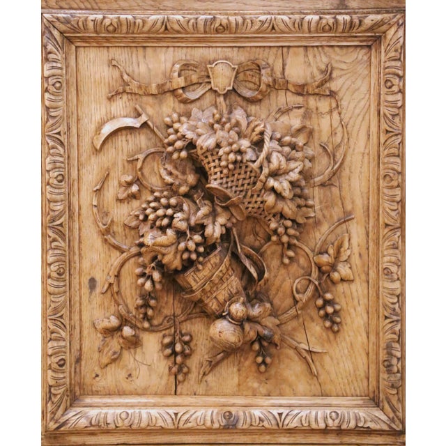 19th Century French Black Forest Carved Bleached Oak Buffet Cabinet For Sale In Dallas - Image 6 of 18