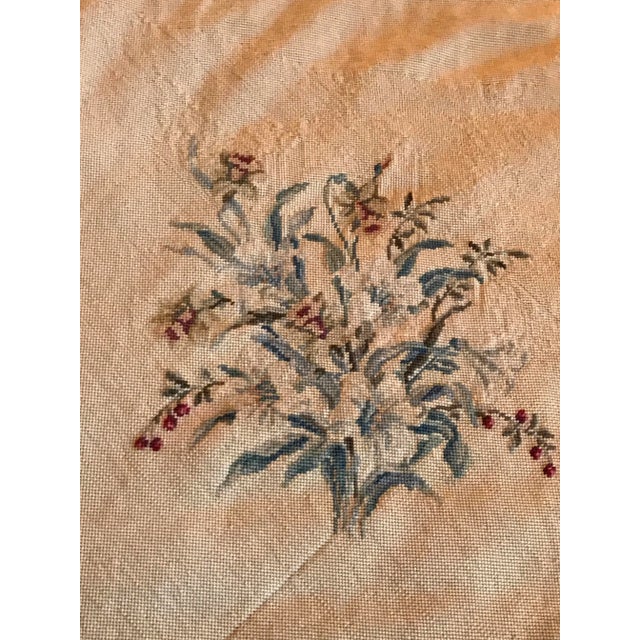 Light Yellow Floral Needlepoint Blanket Rug Cushions - Set of 6 For Sale - Image 8 of 12