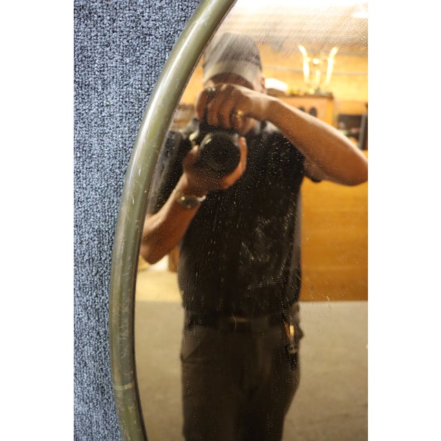 Mid-Century Modern Mid Century Brass Oval Mirror For Sale - Image 3 of 4