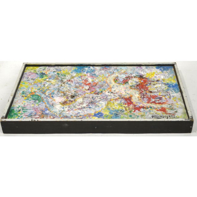 Mid 20th Century John Hansegger Abstract Expressoinist Splatter Painting Floating Nude Signed, Framed For Sale - Image 4 of 6