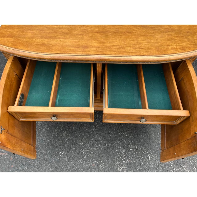 A beautiful media console cabinet designed by Michael Amini, designer of high-end luxury furnishings. Features walnut wood...