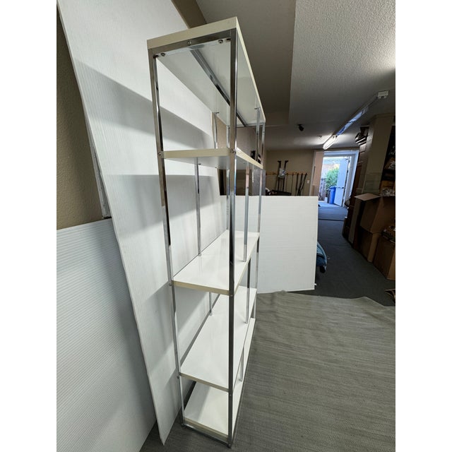 Modern White + Chrome Etagere For Sale - Image 11 of 12