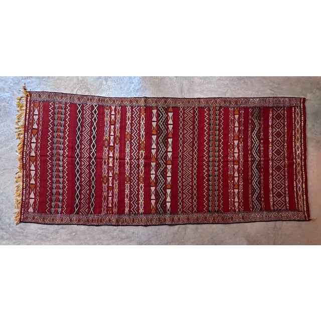 Textile 1980s Ethnic Vintage Moroccan Kilim - 12.1 X 5.41 Ft For Sale - Image 7 of 10