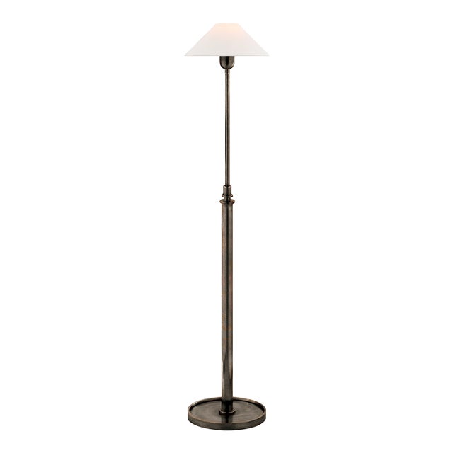 J. Randall Powers by Visual Comfort Signature Hargett Floor Lamp in Bronze with Linen Shade For Sale