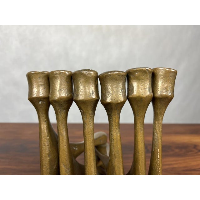 German Brutalist Candleholder in Bronze by Michael Harjes, 1960 For Sale - Image 6 of 14