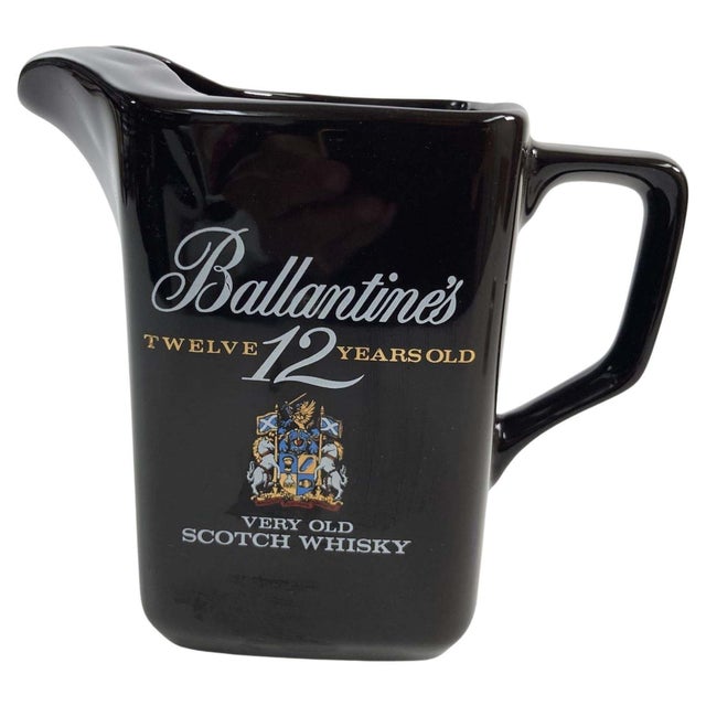 Late 20th Century Vintage Black Barware Water Pitcher for Ballantine's 1980's For Sale - Image 5 of 10