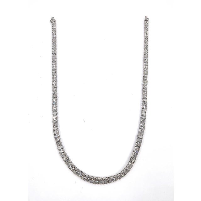 28.06 Ct Oval Diamond Tennis Necklace For Sale - Image 9 of 9