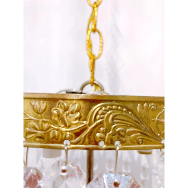 Traditional 1950s Italian Bronze Basket Chandelier For Sale - Image 3 of 8