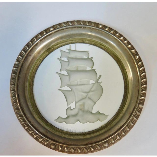 Metal Vintage Frank M. Whiting & Co. Sterling & Glass Coasters For Sale - Image 7 of 12