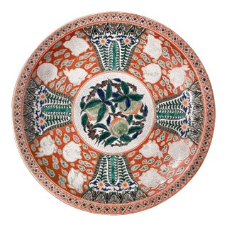 19th Century Japanese Edo Kutani Porcelain Plate With Rabbits For Sale