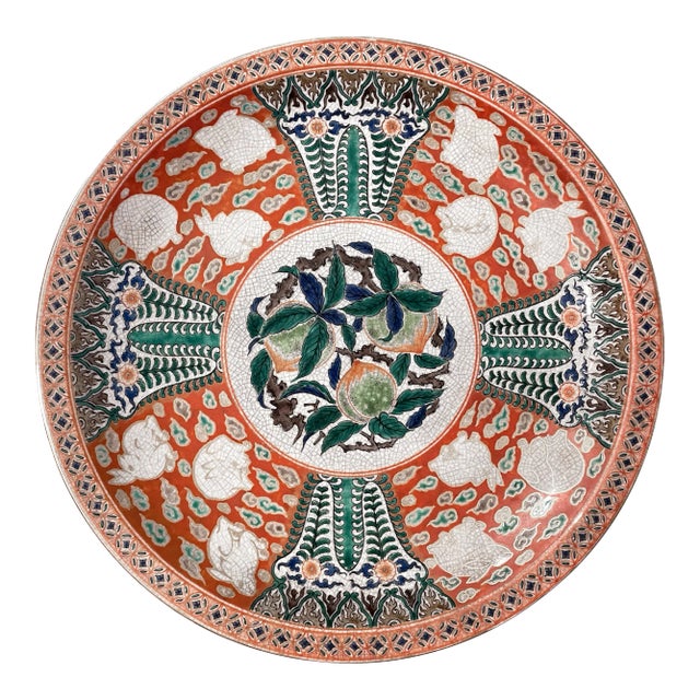 19th Century Japanese Edo Kutani Porcelain Plate With Rabbits For Sale