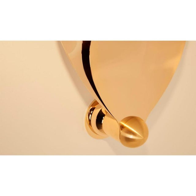 Multiple flamme medium wall lamp by jennifer midoz dimensions: d 41,5 x w 12 x h 67 cm materials: pale gold on polished...