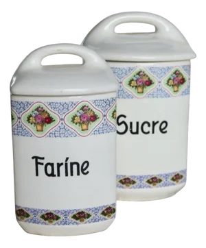 Vintage Earthenware Spice Jars, 1980s, Set of 2
