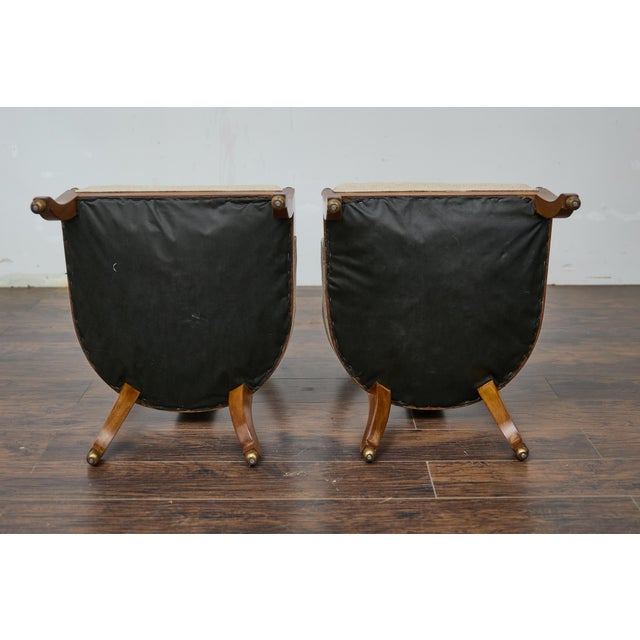 Pair of English Style Spoon Chairs circa 1920 with Upholstered Seat Cushions For Sale - Image 4 of 12