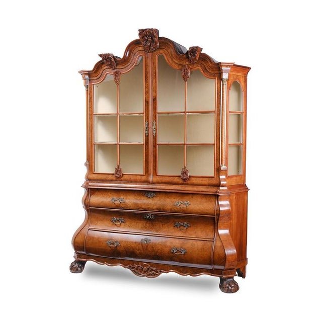 Display cabinet, Baroque, Netherlands, circa 1760; walnut and burl walnut on an oak base; upper section can be...