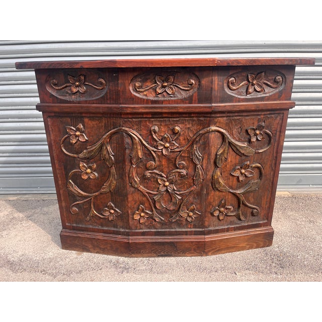 Antique Counter in Carved Wood, 1890s For Sale - Image 13 of 15