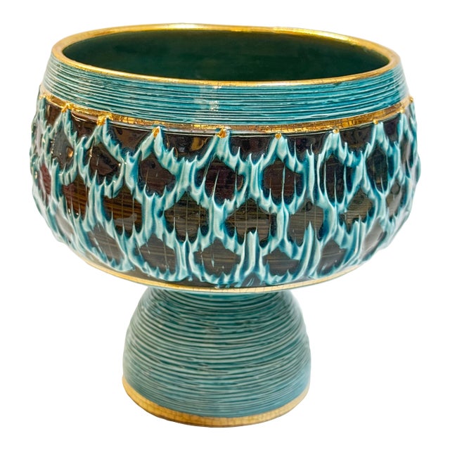 Vintage Aldo Londi for Bitossi "Seta" Pedestal Bowl 1960s For Sale