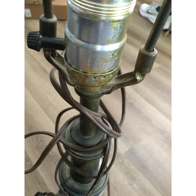 Brass Vintage Leviton Table Lamps Brass and Crystal Oil Lamp Style - a Pair For Sale - Image 8 of 8