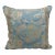Antique Blue & Gold French Silk Embroidery Square Decorative Pillow For Sale
