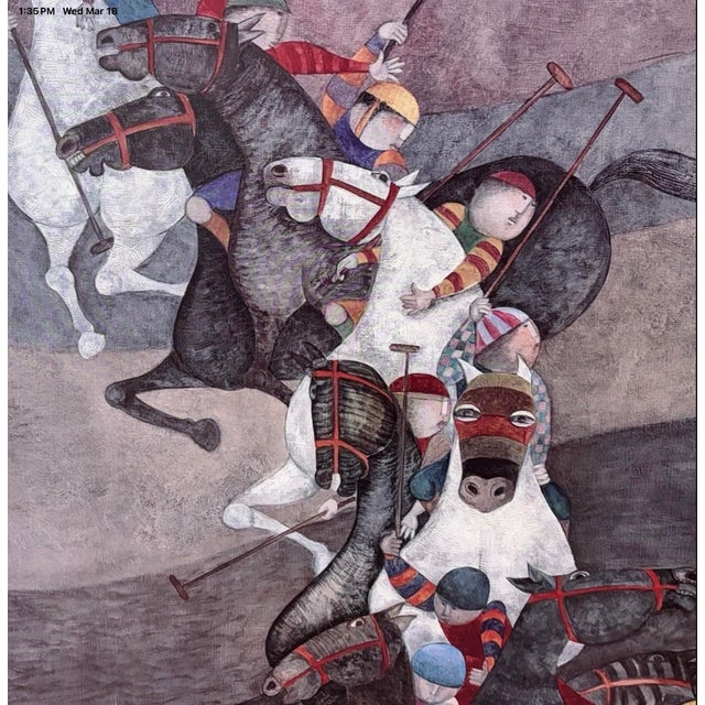 Boulanger 1980s ‘After the Tournament’ Signed Lithograph by Graciela Rodolfo Boulanger With Certificate of Authenticity, Framed and Matted For Sale - Image 4 of 5