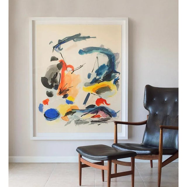 Mid-Century Modern Colorful Print With Primary Colors - Unframed Giclée on Watercolor Paper - 40" X 50" For Sale - Image 4 of 8