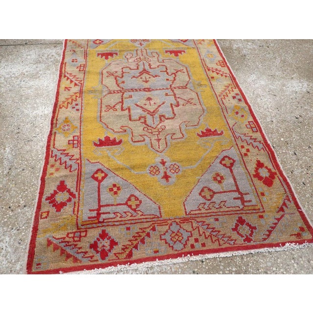 Gray Galerie Shabab Collection Mid-20th Century Turkish Oushak Throw Rug For Sale - Image 8 of 10