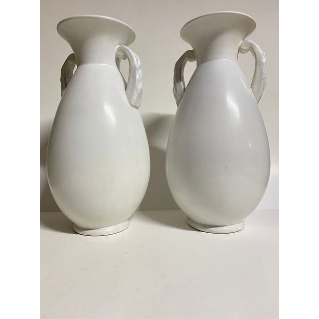 1950s Pair Mid-Century Modern Alfa Italian Pottery Vases With Dancers For Sale - Image 5 of 10