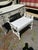 Charming White Painted Wood Vanity With Oval Mirror For Sale - Image 10 of 17
