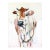 Horns - Large Original Contemporary Mixed Media Acrylic Farm Animal Painting on Canvas by Kellie Newsome For Sale