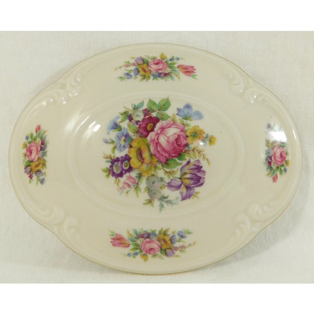 Traditional Large Vintage Rosenthal "Mouson" Ivory Porcelain Embossed Floral 24k Gold Trim Powder Vanity Jewelry Trinket Box For Sale - Image 3 of 11