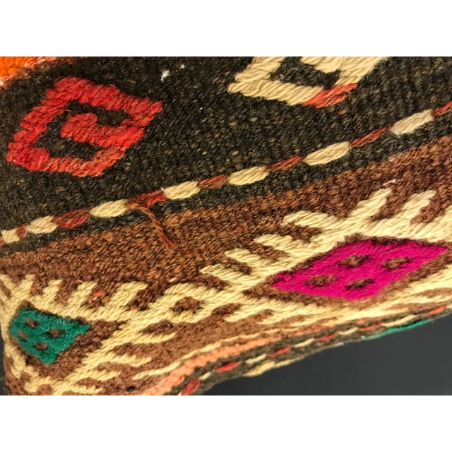 Textile Vintage Handmade Kilim Rug Pillow Cover For Sale - Image 7 of 13