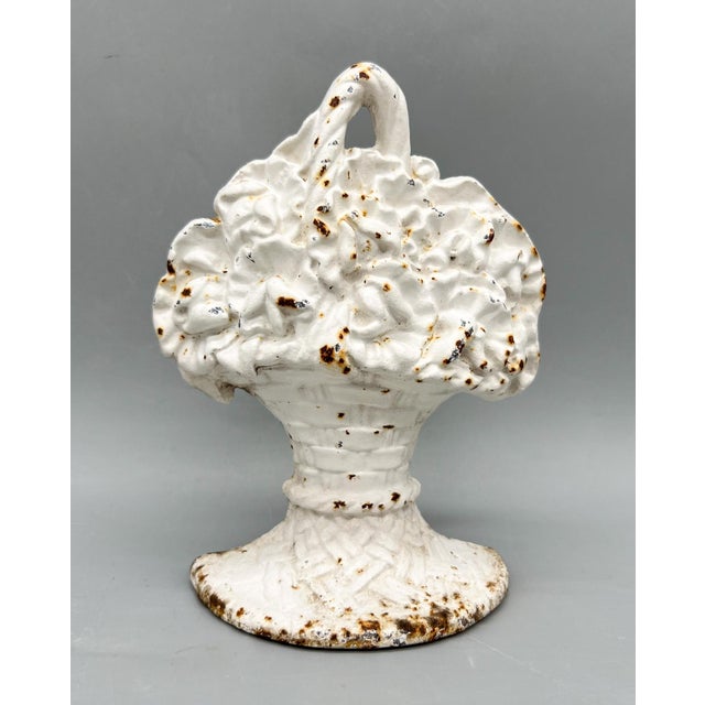 Vintage 1980's White Cast Floral Door Stops – Set of Three – Cottagecore / French Country / Shabby Chic For Sale - Image 9 of 13