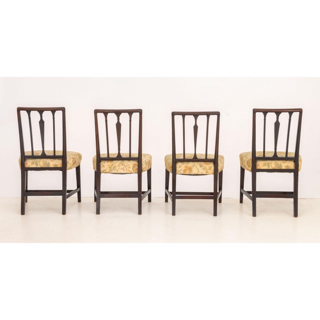 Yellow Set of Four George III Mahogany Side Chairs For Sale - Image 8 of 8