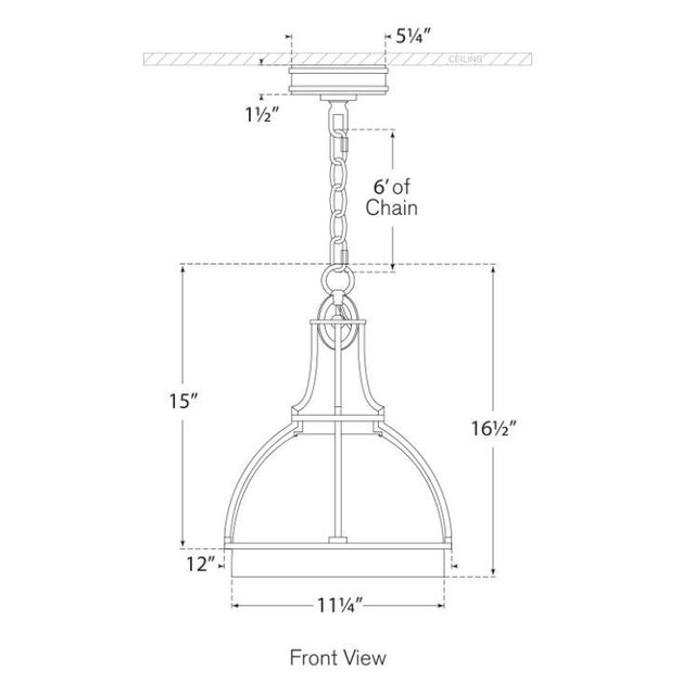 Modern Chapman & Myers for Visual Comfort Signature Gracie Medium Dome Pendant in Polished Nickel with Clear Glass For Sale - Image 3 of 3