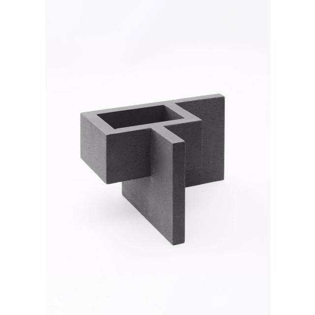 Not Yet Made - Made To Order Dark Grey Chandigarh II Vase by Paolo Giordano for I-and-I Collection For Sale - Image 5 of 6