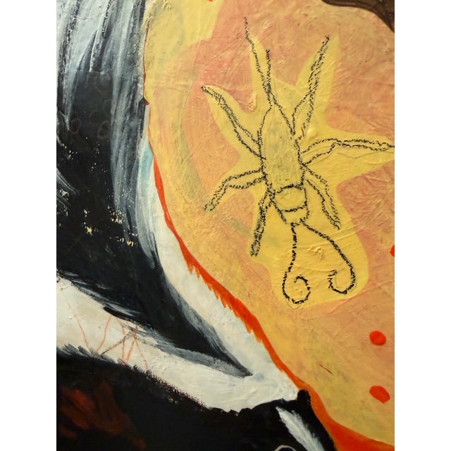 Folk Art "Crickets for Snacks" a Skunk Painting by LWren Walraven For Sale - Image 3 of 9
