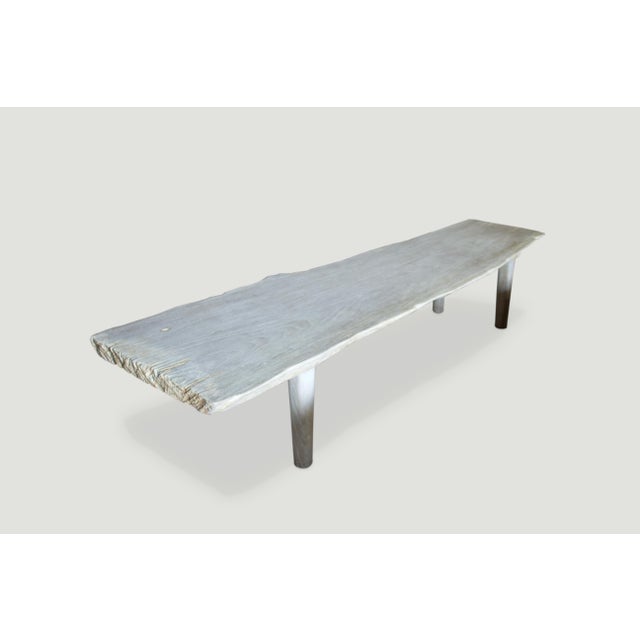 2010s Andrianna Shamaris Minimalist Teak Wood Coffee Table or Bench For Sale - Image 5 of 5