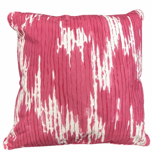 This pair of Abstract Print Pink Pillows adds expressive color and artistic movement through its painterly pink-and-white...
