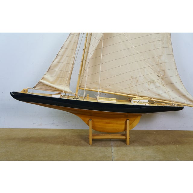 Late 20th Century Vintage Columbia Americas Cup Nautical Sailboat Yacht Model 47" For Sale - Image 5 of 18