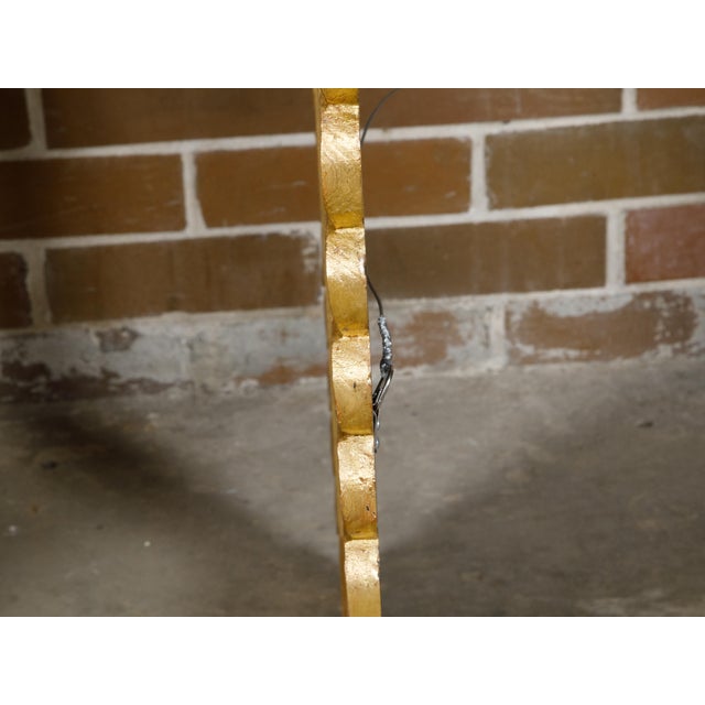 Giltwood Italian 1950s Carved Petal Themed Frame Midcentury Mirror For Sale - Image 9 of 10