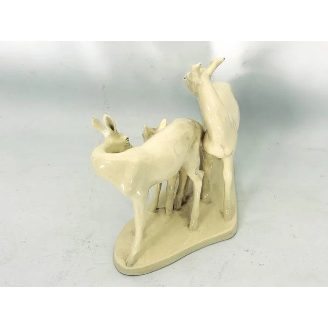 Italian Artist, Deer Family Sculpture, Ceramic, 1950s For Sale - Image 6 of 12