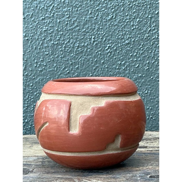 Vintage Native American Red Clay Original Pottery For Sale - Image 11 of 12