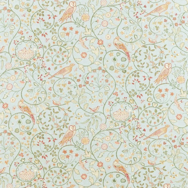 Morris & Co Newill Fabric in Grey Blue - a Sample For Sale